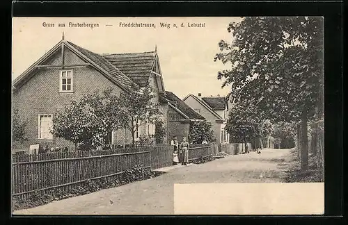 AK Finsterbergen, Friedrichstrasse, Weg n. d. Leinatal