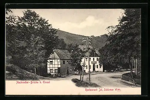 AK Nachrodt b. Einsal, Strassenpartie Restaurant Jul. Schirmer