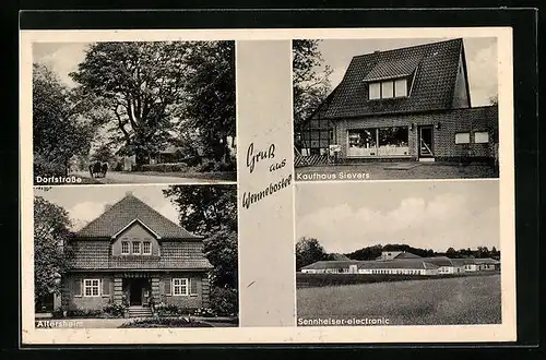 AK Wennebostel, Dorfstrasse mit Kaufhaus Sievers