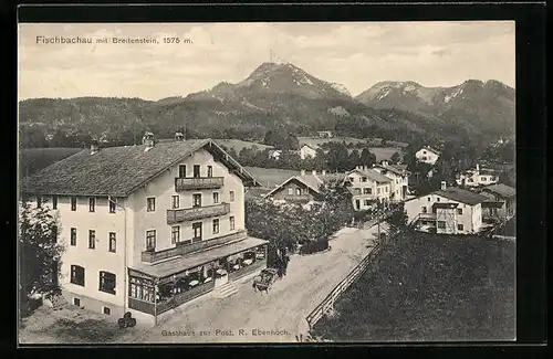 AK Fischbachau, Gasthaus zur Post mit Kutsche