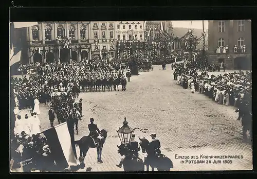 AK Potsdam, Einzug des Kronprinzenpaares am 20.06.1905