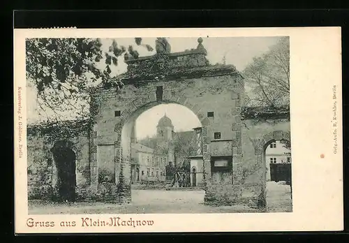 AK Klein-Machnow, Strassenpartie mit Torbogen