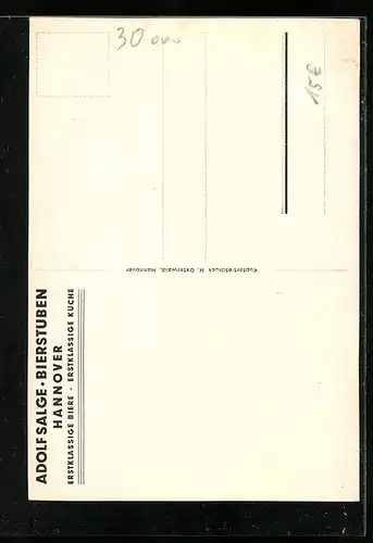 AK Hannover, Gasthaus und Bierstube von Adolf Salge