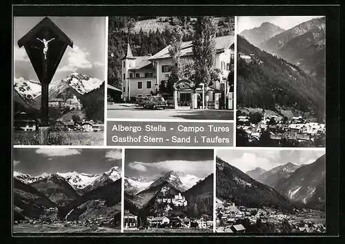 AK Sand in Taufers, Gasthof Stern und Ortsansichten