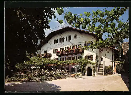 AK Eppan, Pension-Restaurant Stroblhof mit Terrasse