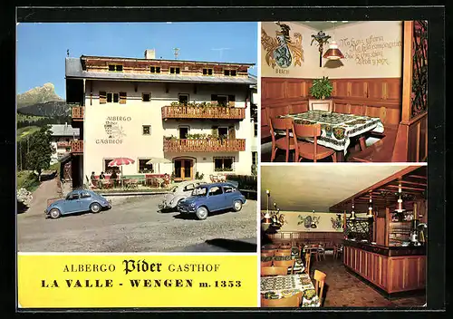 AK Wengen, Gasthof Pider - Gebäude, Innenansichten