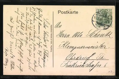 AK Ruhla, Knaudtstrasse mit Waldstrasse