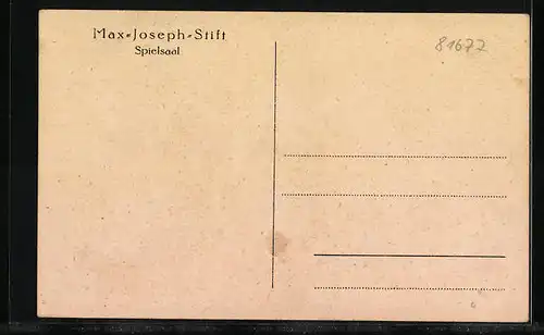 AK München-Bogenhausen, Max-Joseph-Stift, Spielsaal, Innenansicht