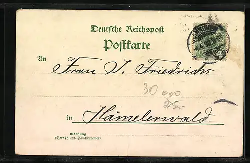 Lithographie Hannover, Garten-Kirche, Geöffnetes Grab