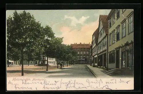 AK Holzminden, Martkplatz mit Hotel Reichskrone
