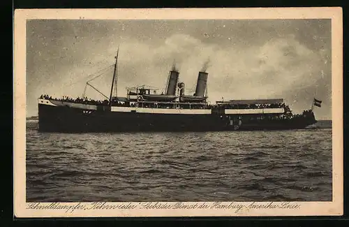 AK Schnelldampfer Kehrwieder der H.-A.-Linie auf Backbord