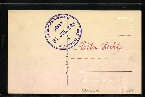 AK Salonschnelldampfer Odin der Stettiner Dampfschifffahrts-Gesellschaft