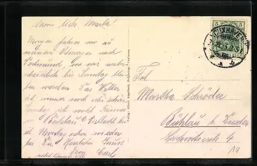 AK Cuxhaven, Abfahrt des Turbinendampfers Kaiser