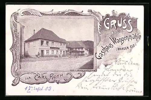 AK Wangen i. Els., Gasthaus Wangenmühle