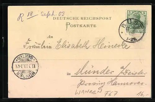 AK Wangen i. Els., Gasthaus Wangenmühle