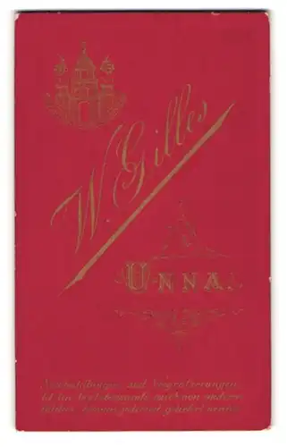 Fotografie W. Gilles, Unna, Stadtwappen von Unna mit Schriftzug des Fotografen