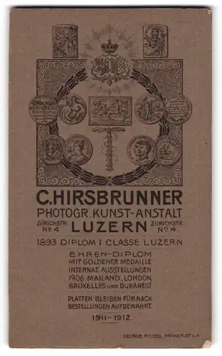 Fotografie C. Hirsbrunner, Luzern, Medaillien und Münzen mit Königlichen Wappen