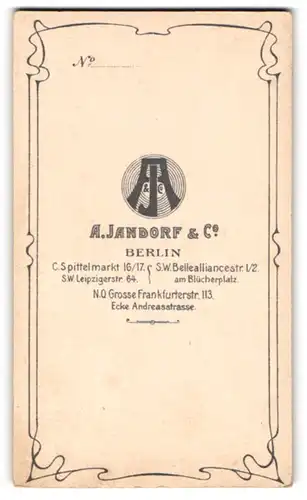 Fotografie A. Jandorf & Co., Berlin, Fotografen Monogramm als Zielscheibe