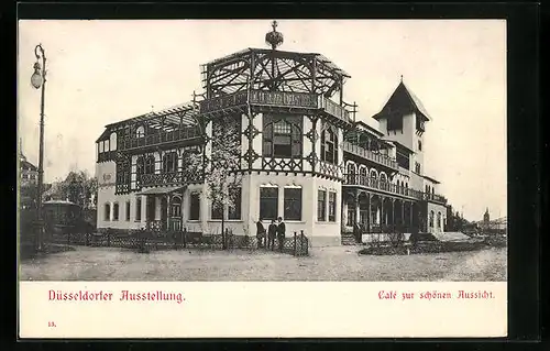 AK Düsseldorf, Café zur schönen Aussicht in der Ausstellung