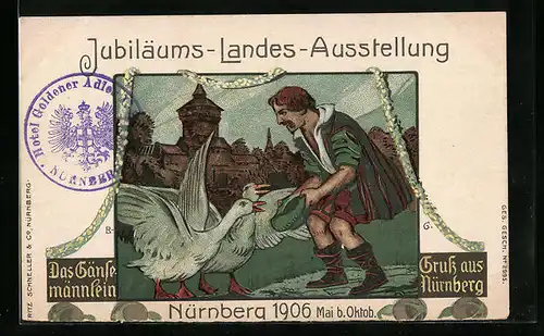 AK Nürnberg, Jubiläums-Landes-Ausstellung 1906, Das Gänsemännlein