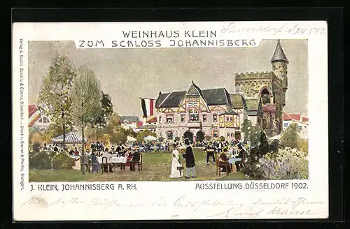 AK Düsseldorf, Ausstellung 1902, Weinhaus Klein, Zum Schloss Johannisberg