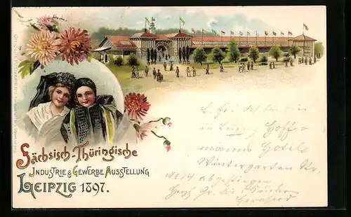 Lithographie Leipzig, Sächsisch-Thüringische Industrie & Gewerbe-Ausstellung 1897