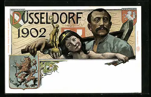AK Düsseldorf, Industrie- & Gewerbe-Ausstellung 1902