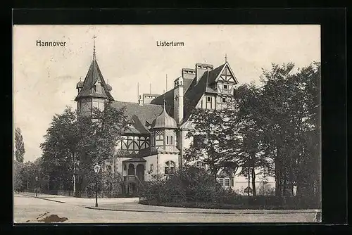 AK Hannover, Haus Listerturm mit Strasse