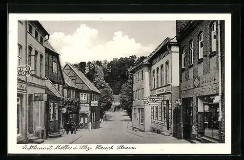 AK Mölln i. Lbg., Haupt-Strasse mit Geschäften