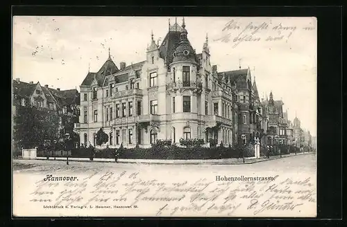AK Hannover, Partie in der Hohenzollernstrasse