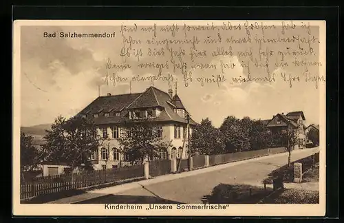 AK Bad Salzhemmendorf, Kinderheim Unsrer Sommerfrische mit Strasse