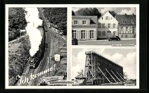 AK Westernkotten, Kur- und Badehaus, Saline und Dampfzug