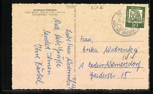 AK Nottuln i. W., Gasthaus Stevertal, Inh.: Josef Elfers