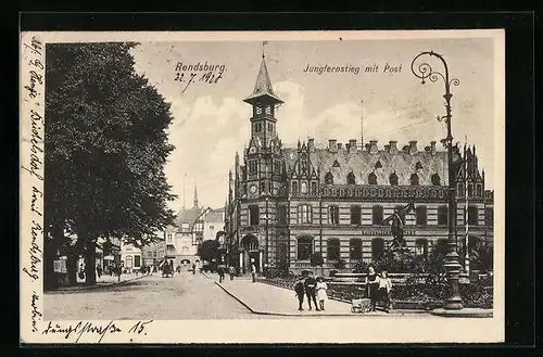 AK Rendsburg, Jungfernstieg mit Post