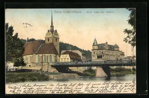 AK Gera-Untermhaus, Blick nach der Kirche