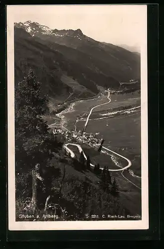 AK Stuben a. Arlberg, Ortsansicht mit Strassenführung