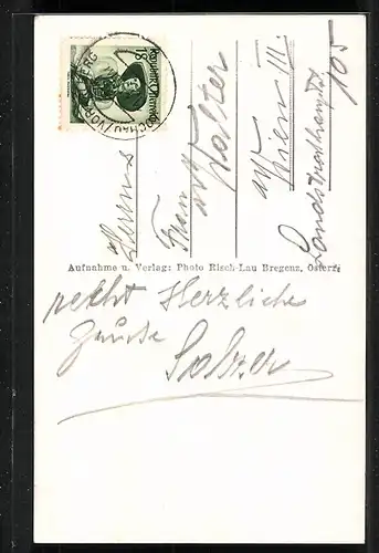 AK Lochau b. Bregenz, Fliegeraufnahme vom Ort