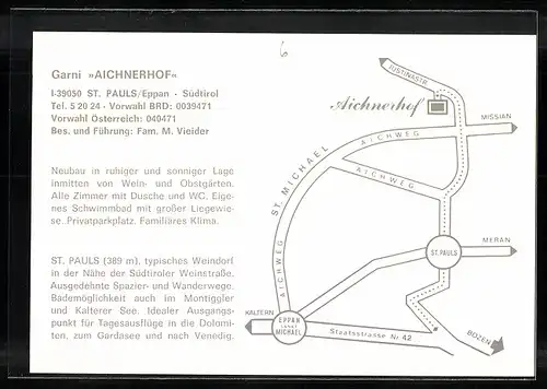 AK St. Pauls /Eppan, Garni Aichnerhof, Innenansicht, Schwimmbecken