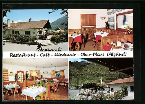 AK Ober Plars-Algund bei Meran, Restaurant-Cafe-Wiedmair, Innenansichten