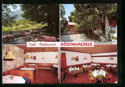 AK Oberplars-Algund bei Meran, Cafe-Restaurant Köstnwaldele, Innenansichten
