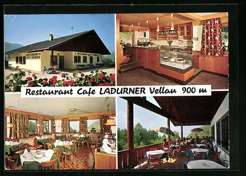 AK Vellau /Algund, Restaurant-Cafe Ladurner, Innenansichten