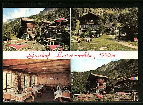 AK Vellau /Algund bei Meran, Gasthof Leiteralm, Innenansicht, Garten