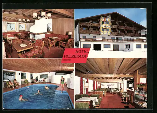 AK Meransen bei Mühlbach, Hotel Holzer-Hof mit Schwimmbad