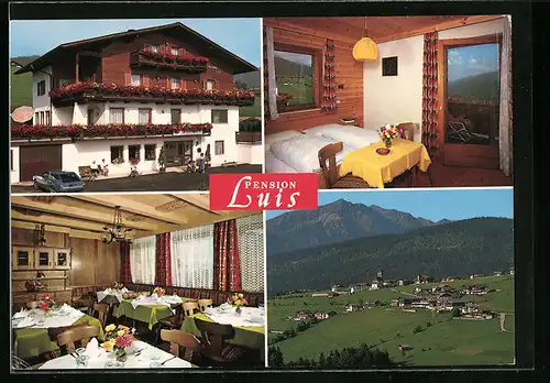 AK Meransen bei Mühlbach, Pension Luis, Ortsansicht