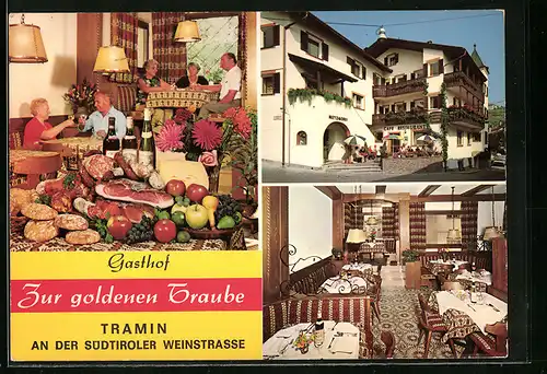 AK Tramin a. d. Weinstrasse, Gasthof Zur goldenen Traube - Gebäude, Innenansichten