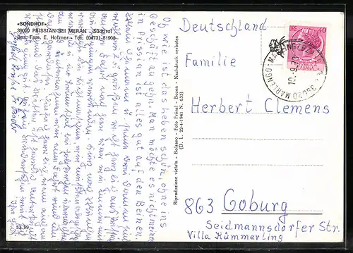 AK Prissian bei Meran, Gasthaus Sondhof