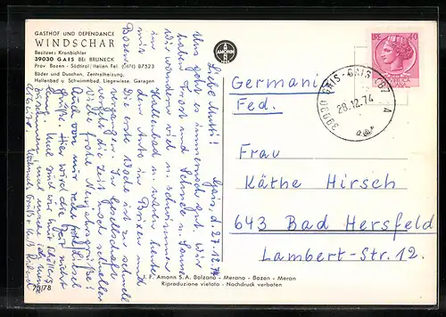 AK Gais bei Bruneck, Gasthof und Dependance Windschar