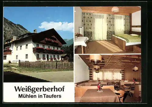 AK Mühlen in Taufers, Weissgerberhof im Sonnenschein