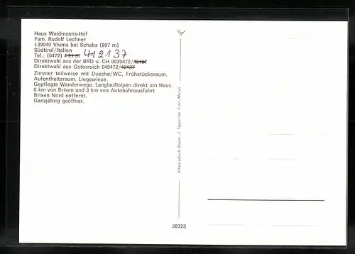 AK Viums bei Schabs, Gasthaus Waidmanns-Hof