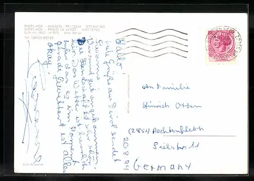 AK Wiesen / Pfitsch, Hotel Rieplhof